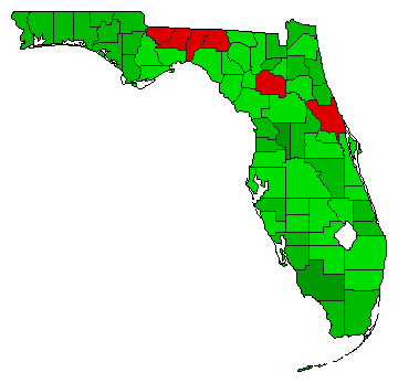 2018 Florida County Map of General Election Results for Initiative