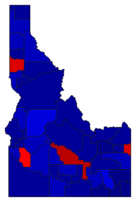 2018 Idaho County Map of General Election Results for Governor