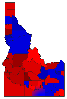 2018 Idaho County Map of Democratic Primary Election Results for Governor
