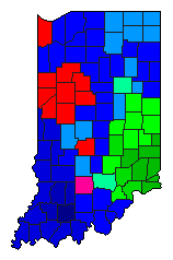 2018 Indiana County Map of Republican Primary Election Results for Senator