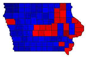 2018 Iowa County Map of General Election Results for State Auditor