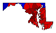 2018 Maryland County Map of General Election Results for Comptroller General