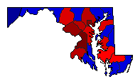 2018 Maryland County Map of General Election Results for Senator