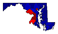2018 Maryland County Map of General Election Results for Governor