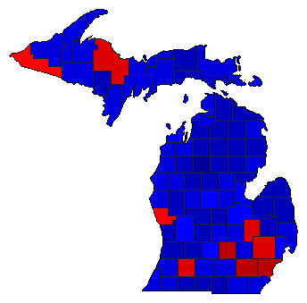 2018 Michigan County Map of General Election Results for Attorney General