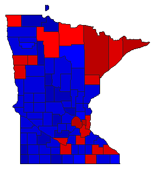 2018 Minnesota County Map of General Election Results for Senator