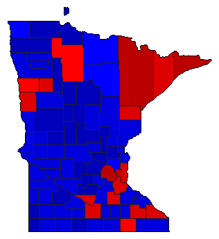 2018 Minnesota County Map of General Election Results for Secretary of State