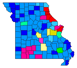 2018 Missouri County Map of Republican Primary Election Results for State Auditor