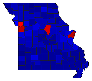 2018 Missouri County Map of General Election Results for Senator