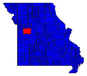 2018 Missouri County Map of Republican Primary Election Results for Senator