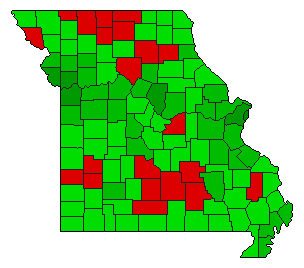 2018 Missouri County Map of General Election Results for Amendment