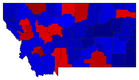 2018 Montana County Map of General Election Results for Senator