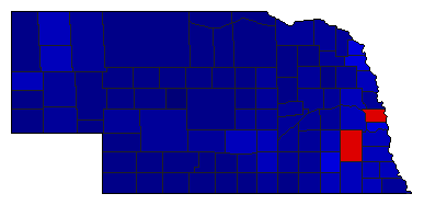 2018 Nebraska County Map of General Election Results for Governor