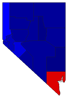 2018 Nevada County Map of General Election Results for Secretary of State