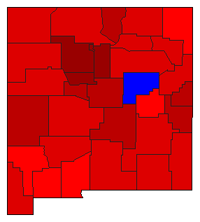 2018 New Mexico County Map of Democratic Primary Election Results for Governor