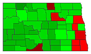 2018 North Dakota County Map of General Election Results for Secretary of State
