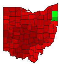2018 Ohio County Map of Democratic Primary Election Results for Governor
