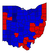 2018 Ohio County Map of Republican Primary Election Results for State Treasurer