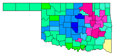 2018 Oklahoma County Map of Republican Primary Election Results for Governor