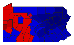 2018 Pennsylvania County Map of Republican Primary Election Results for Senator