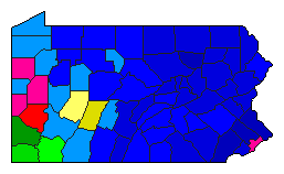 2018 Pennsylvania County Map of Republican Primary Election Results for Lt. Governor