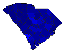 2018 South Carolina County Map of General Election Results for Agriculture Commissioner