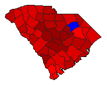 2018 South Carolina County Map of Democratic Primary Election Results for Governor