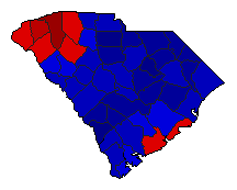 2018 South Carolina County Map of Republican Runoff Election Results for Governor