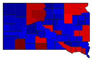 2018 South Dakota County Map of General Election Results for Governor