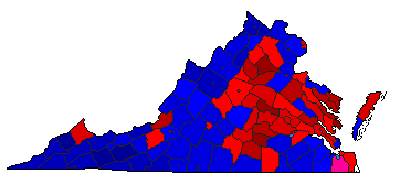 2018 Virginia County Map of Republican Primary Election Results for Senator