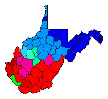 2018 West Virginia County Map of Republican Primary Election Results for Senator
