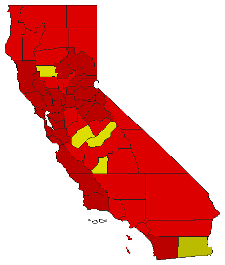 2018 California County Map of General Election Results for Lt. Governor
