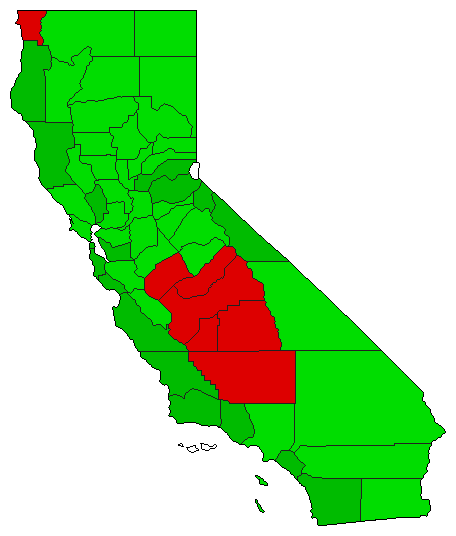 2018 California County Map of General Election Results for Initiative