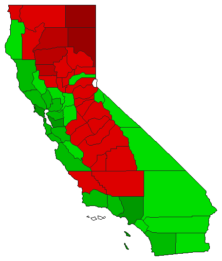 2018 California County Map of General Election Results for Initiative