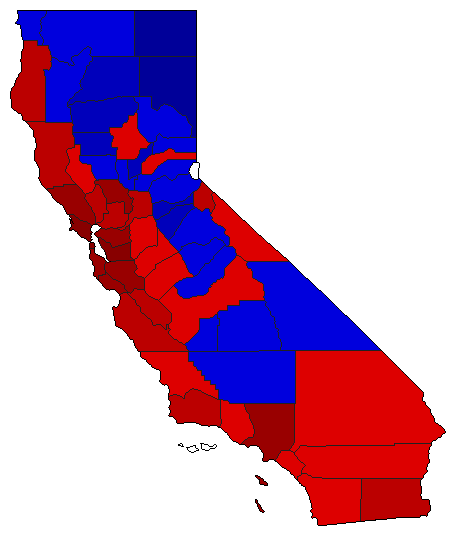 2018 California County Map of General Election Results for Secretary of State