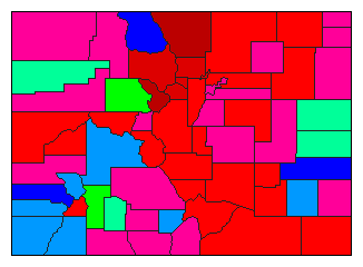 2018 Colorado County Map of Democratic Primary Election Results for Governor