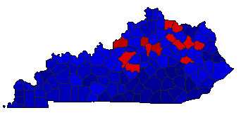 2019 Kentucky County Map of General Election Results for Secretary of State