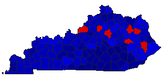 2019 Kentucky County Map of General Election Results for Attorney General