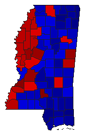 2019 Mississippi County Map of General Election Results for Secretary of State