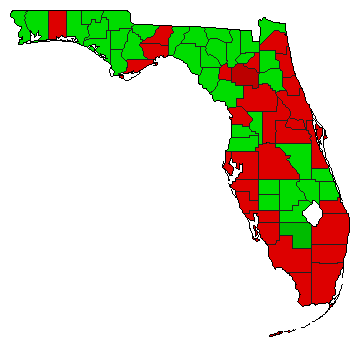 2020 Florida County Map of General Election Results for Amendment