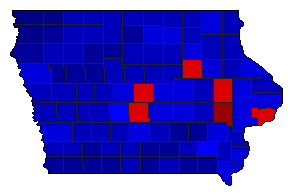 2020 Iowa County Map of General Election Results for President