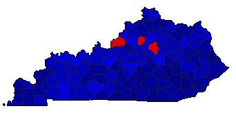 2020 Kentucky County Map of General Election Results for Senator
