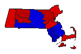 2020 Massachusetts County Map of Democratic Primary Election Results for Senator