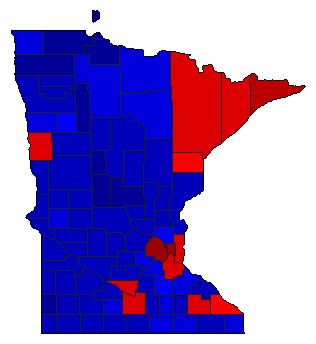 2020 Minnesota County Map of General Election Results for President