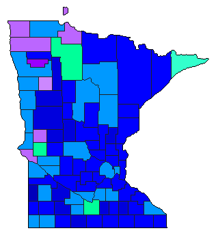 2020 Minnesota County Map of Democratic Primary Election Results for President