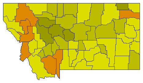 2020 Montana County Map of Democratic Primary Election Results for Governor