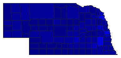 2020 Nebraska County Map of General Election Results for Senator