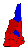 2020 New Hampshire County Map of General Election Results for President