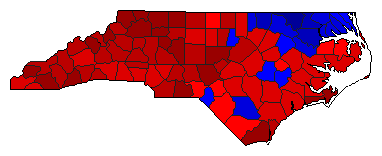 2020 North Carolina County Map of Democratic Primary Election Results for Senator
