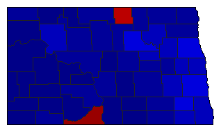 2020 North Dakota County Map of General Election Results for State Auditor